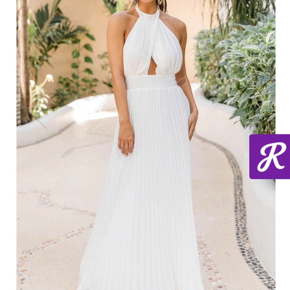 pink lily sunny gleam white maxi dress🤍 NWT